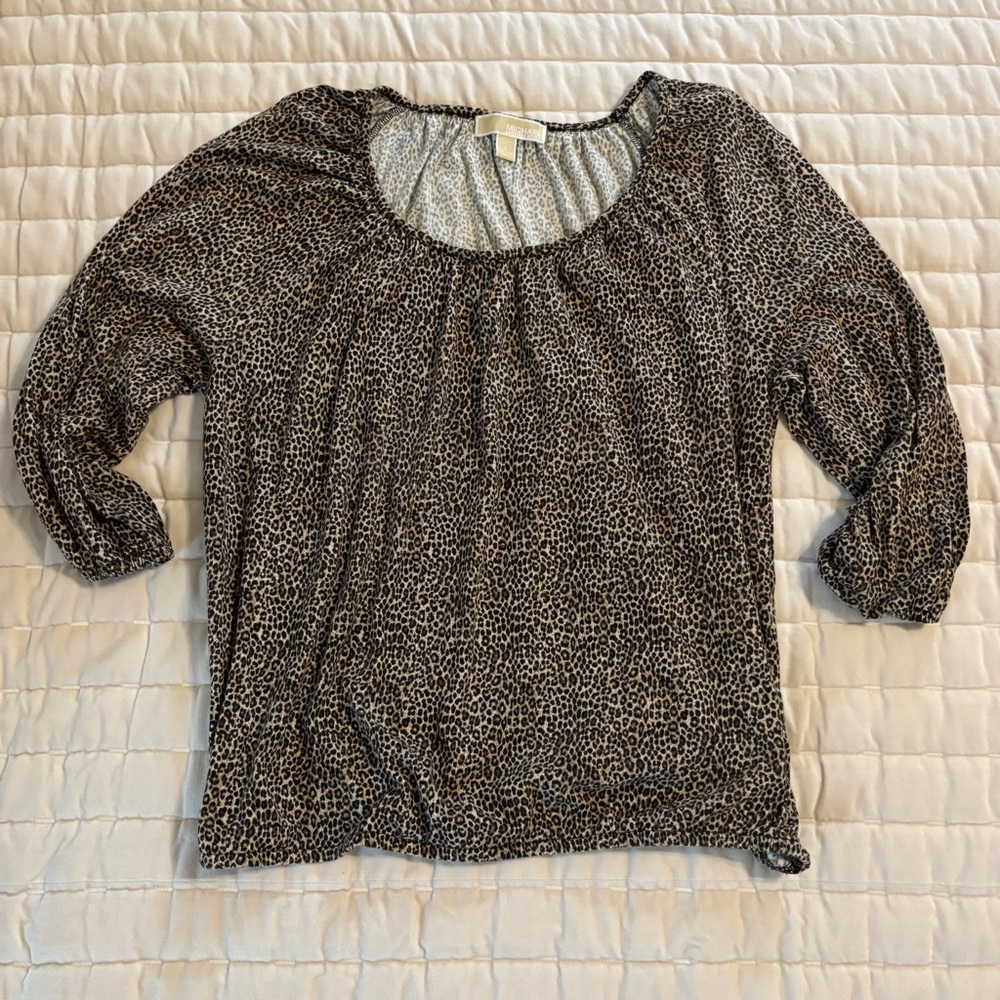 Michael Kors Animal Print Top. Size Large